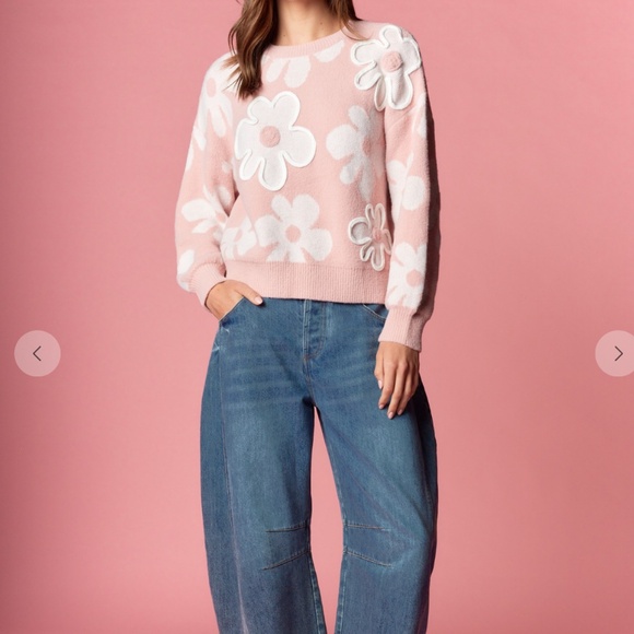 Rareraw “ Miriam “ Rareraw 3D Floral Appliqué Sweater 54 - Picture 6 of 6